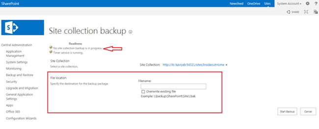 site collection backup